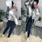 Mens Womens Metallic Jacket Silver Red Pink Gold Blue Winter Ski Nylon Glanz Glo