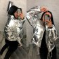 Mens Womens Metallic Jacket Silver Red Pink Gold Blue Winter Ski Nylon Glanz Glo