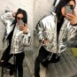 Mens Womens Metallic Jacket Silver Red Pink Gold Blue Winter Ski Nylon Glanz Glo