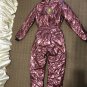 Red Wine Skisuit Snowsuit Ski Anzug Suit Shiny Glanz Nylon Jumpsuit Winter