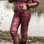 Red Wine Skisuit Snowsuit Ski Anzug Suit Shiny Glanz Nylon Jumpsuit Winter