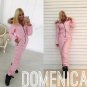 Womens Winter Jumpsuit Tracksuit Romper Overall Ski Sport Warm Playsuit Fur Pink