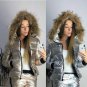 Men Women Active Wear Top Jacket Ski Snow Nylon Shine Glanz Silver Metallic Fur
