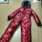 Mens Womens Customized Metallic Red Ski Suit Snow Winter Glanznylon Anzug Glossy