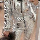 Ski Suit 2 in 1 Mens Womens Winter Snow Glanz Nylon Anzug Shine Overall One Piec