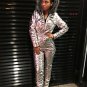 Silver Customized Metallic Mens Womens Winter Ski Suit Overall Anzug Glanz nylon