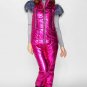 Man Woman Winter Suit Vest Jacket Pants Trousers Sport Outwear Silver Metallic