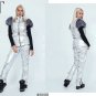 Man Woman Winter Suit Vest Jacket Pants Trousers Sport Outwear Silver Metallic