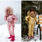 Metallic Ski Snowsuit Suit Romper Jumpsuit Winter Children Baby Glanznylon Shine