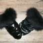 Men Women Winter Mitten Gloves Ski Fur Warm Nylon Waterproof Black Silver Gold
