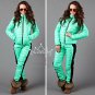 2 pcs Man Woman Warm Winter Ski Suit Track Sport Jacket Pants Outwear Neon Nylon