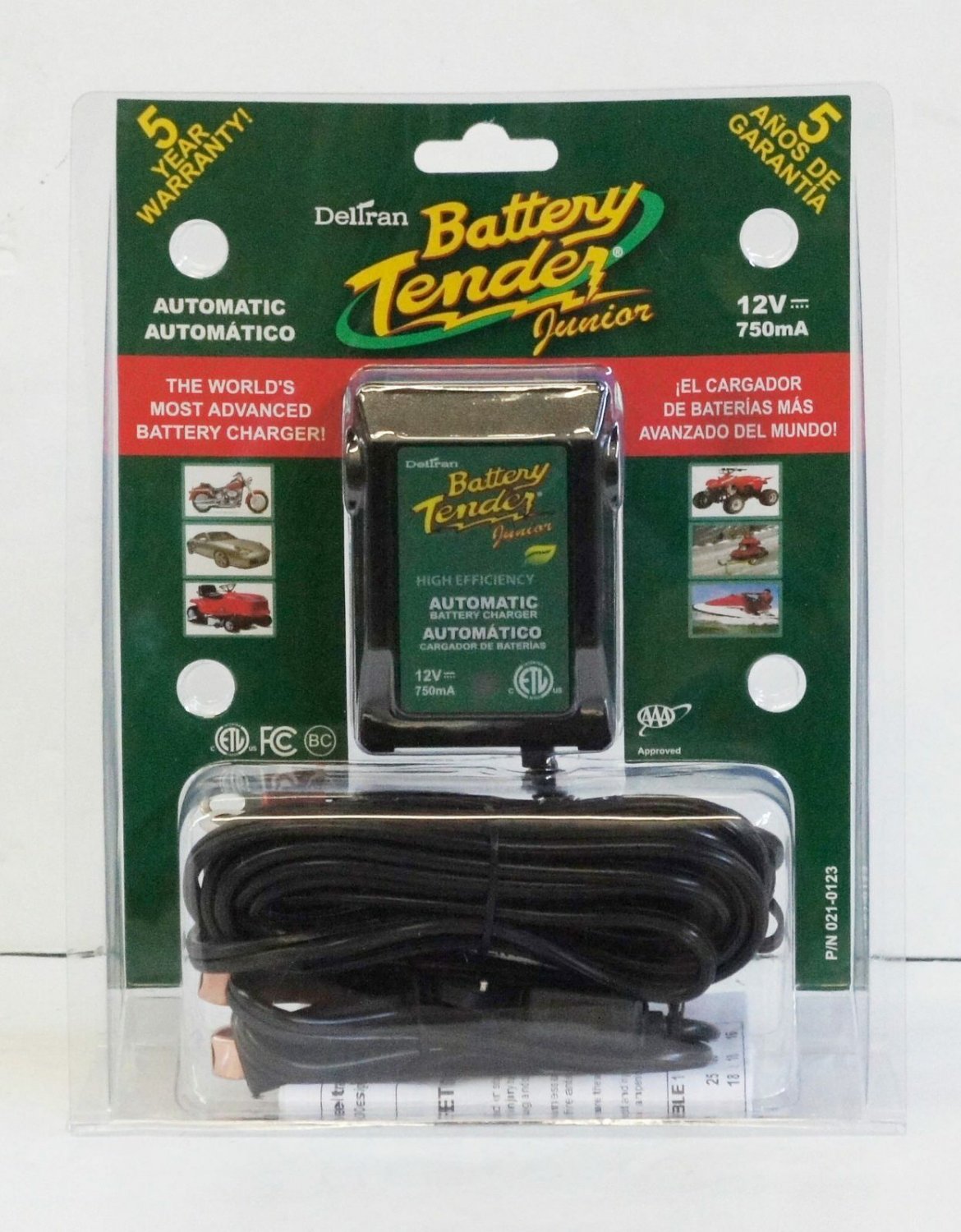 Battery Tender® Junior 12V, 750mA Battery Charger Mantainer Car Motorcycle