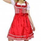 0750 Oktoberfest Bavarian Dirndl Dress 3 pieces - Included apron and white blouse