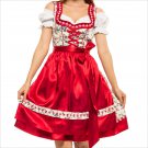 0502 Oktoberfest Bavarian Dirndl Dress 3 pieces - Included apron and white blouse