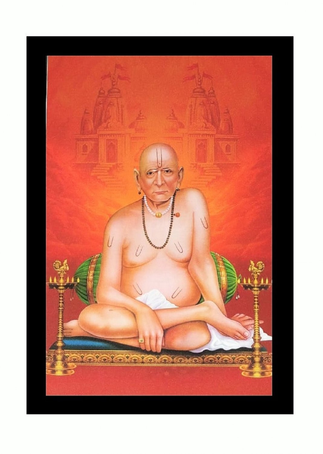 Swami Samarth Sparkle Print  Wall Sticker Poster Without Frame (20 X 28 Inches)