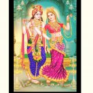 Elegant Radha Krishna Sparkle Print Wall Sticker Poster Without Frame (20 X 28 Inches)