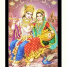 Beautiful Radha Krishna Sparkle Print Wall Sticker Poster Without Frame (20 X 28 Inches)
