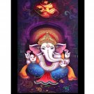 Sparkle Print Shree Ganesh  Wall Sticker Poster Wihtout Frame (20 X 28 Inches)