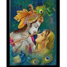 Radha Krishna Sparkle Print Wall Sticker Poster Without Frame (20 X 28 Inches)