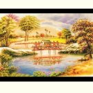 Beauiful Indian Village Painting Sparkle Print Wall Sticker Poster Without Frame (20 X 28 Inches)