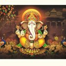Indian God Ganesha Sparkle Print Wall Sticker Poster Without Frame (20 X 28 Inches)