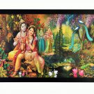 Indian Beautiful Sparkle Print Of Radha Krishna Wall Sticker Poster Without Frame (20 X 28 Inches)