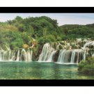 Beautiful  Vastu Waterfall Sparkle Print Wall Sticker Poster Without Frame (20 X 28 Inches)