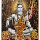 Vintage Golden Zari Art Work Photo Of Shivji Without Frame (25 X 36 Inches)