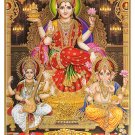 Vintage Golden Zari Art Work Photo Of Diwali Poojan Poster Without Frame (25 X 36 Inches)