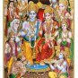 Indian God Golden Zari Art Work Photo Of Ram Darbar Poster Without Frame (25 X 36 Inches)