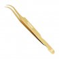 6PCS Complete Gold Titanium Coated Eyelash Extension Tweezers Set With Gold Metallic Magnetic Pouch