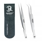 Eyelash Extension Tweezers, Matt Finish, FREE Black Magnetic Double Tweezers Pouch