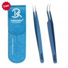 Metallic Blue Powder Coated Tweezers, FREE Metallic Blue color Double Tweezers Pouch