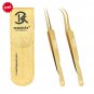 Golden Titanium Coated Tweezers with Golden Double Tweezer Magnetic Pouch