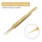 Golden Titanium Coated Tweezers with Golden Double Tweezer Magnetic Pouch