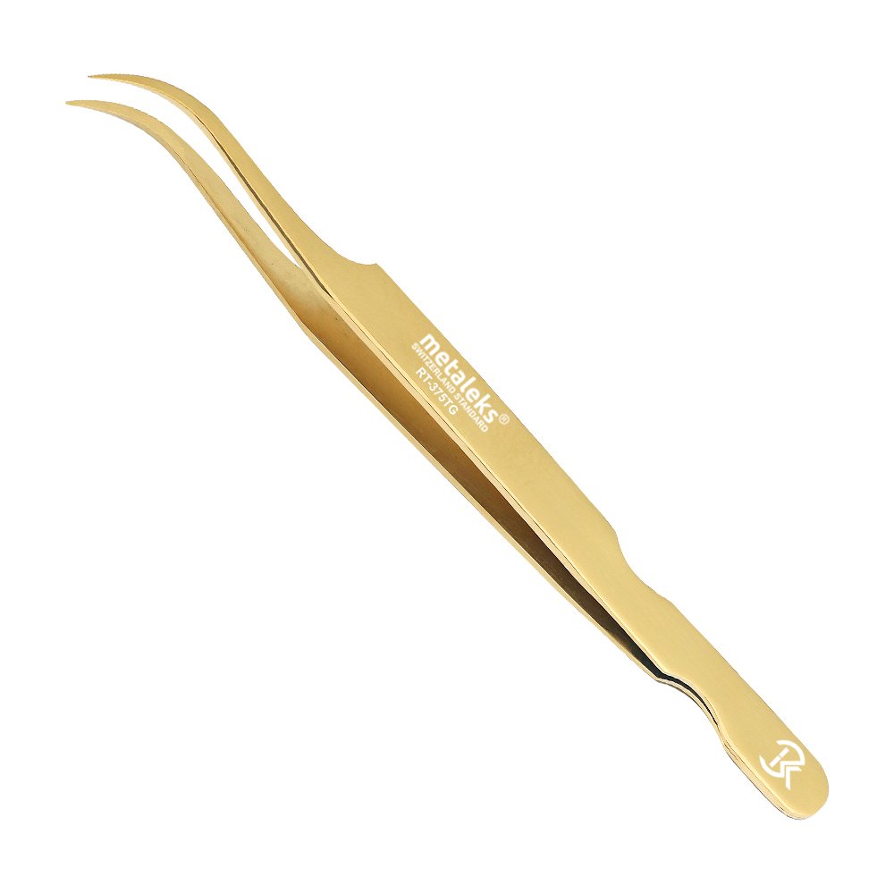 Golden Titanium Coated Tweezers with Golden Double Tweezer Magnetic Pouch