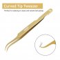 Golden Titanium Coated Tweezers with Golden Double Tweezer Magnetic Pouch