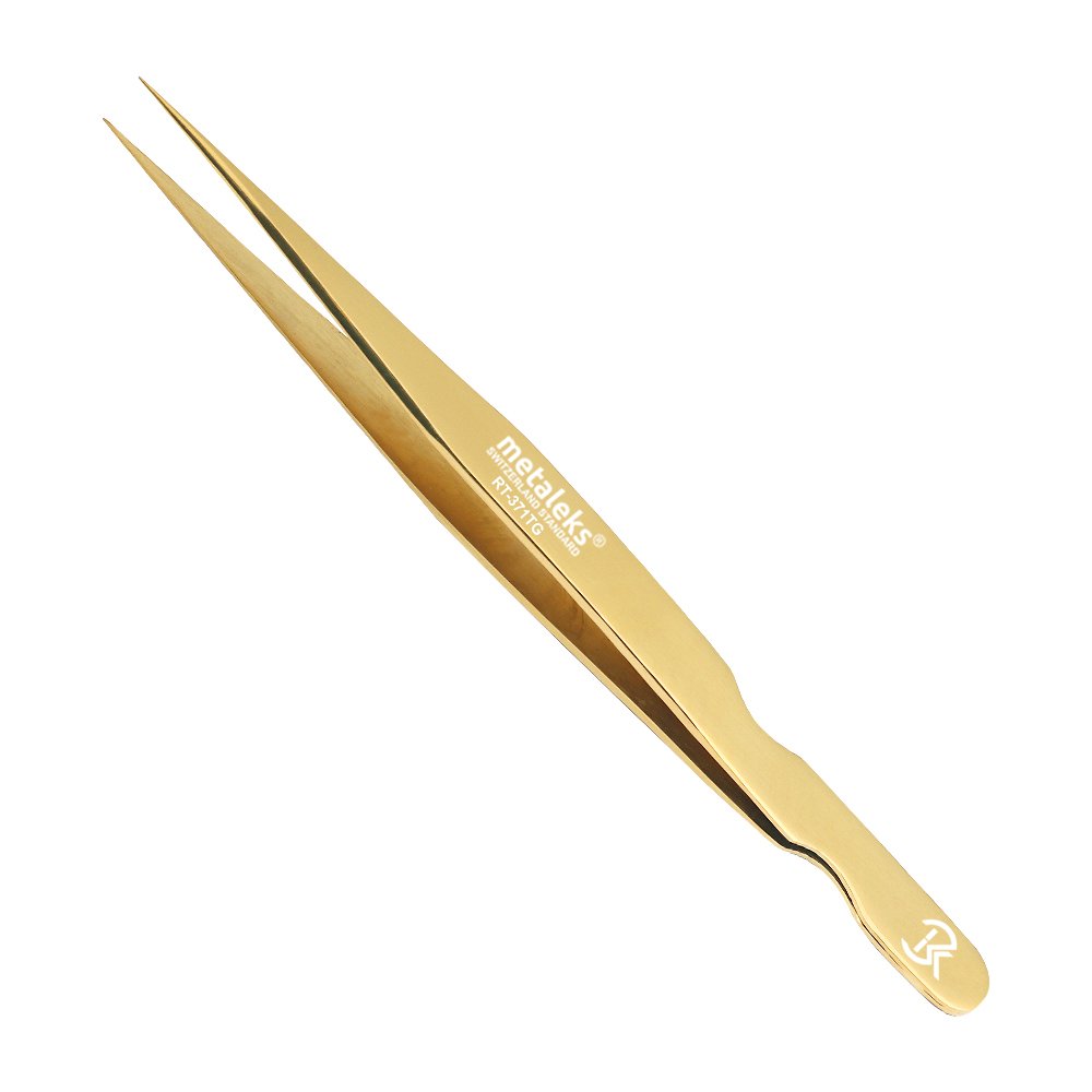 Golden Titanium Coated Tweezers with Golden Double Tweezer Magnetic Pouch