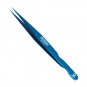 6PCS Complete Blue Titanium Coated Eyelash Extension Tweezers