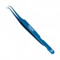 6PCS Complete Blue Titanium Coated Eyelash Extension Tweezers