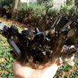 TOP!!Natural smoky black quartz cluster crystal specimen healing yellow Quartz