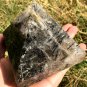 989g Large Natural beautiful tourmaline Quartz Crystal Pyramid Healing #ZH35