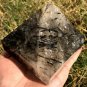 989g Large Natural beautiful tourmaline Quartz Crystal Pyramid Healing #ZH35
