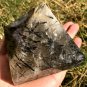 989g Large Natural beautiful tourmaline Quartz Crystal Pyramid Healing #ZH35