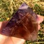 524g Large Natural beautiful fluorite Quartz Crystal Pyramid Healing #ZH46