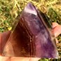 524g Large Natural beautiful fluorite Quartz Crystal Pyramid Healing #ZH46