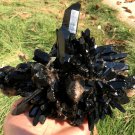 1392g Natural beautiful smoky black quartz cluster crystal specimen healing JQ54
