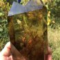 TOP!! Large Natural transparent double-headed citrine crystal quartz tower 730g