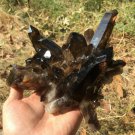 1248g Natural smoky black quartz cluster crystal specimen healing JQ27