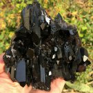 403g Natural smoky black  quartz cluster crystal specimen healing #JQ66